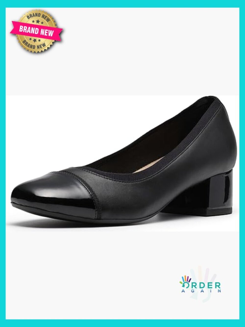 Low Heel Pumps for Women Comfortable Block Heel Patent Toe Office Work Shoes